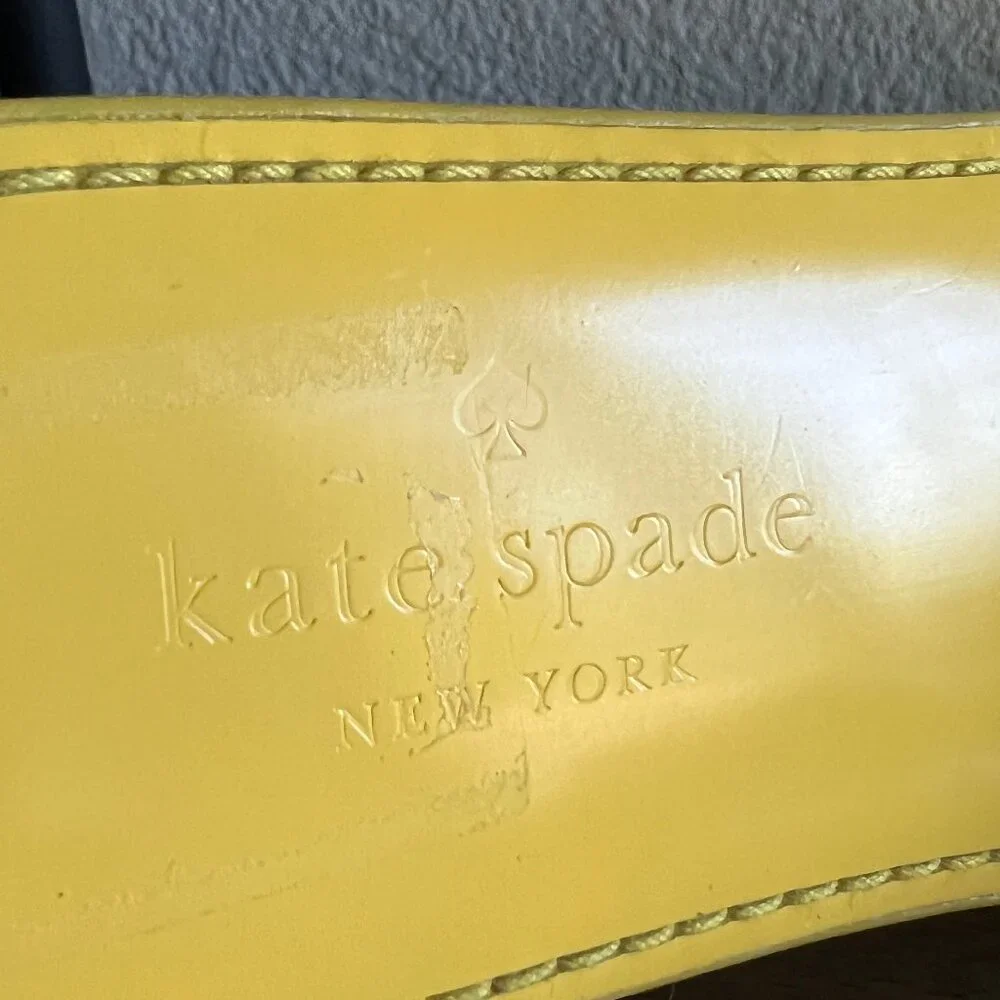 KATE SPADE Santana Flower Slide Sandal in Dandelion Yellow Size 9 NEW - Picture 5 of 9
